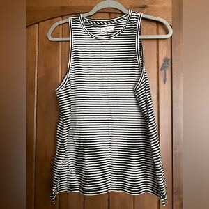 Madewell Black and White Striped Tank